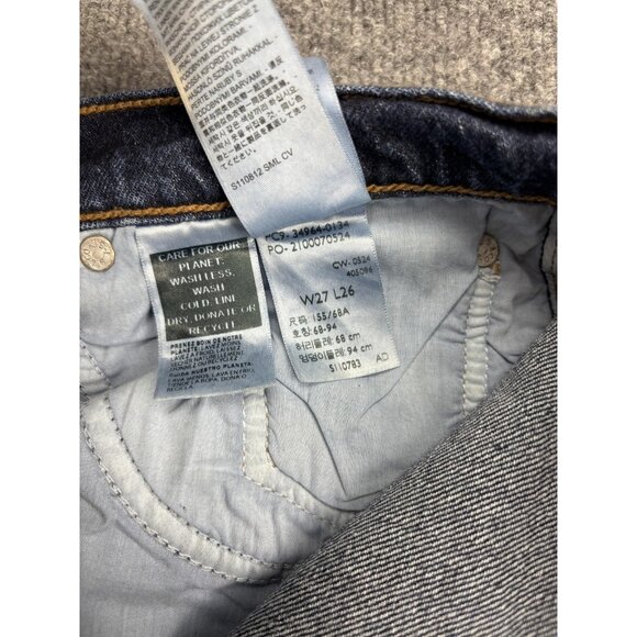 Levis Wedgie Straight Jeans Womens 27 Blue Denim High Rise Ankle Button Fly - Picture 11 of 11